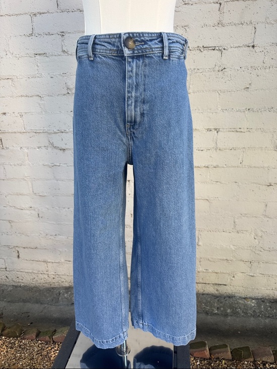 Free People We The Free Wide-Leg Denim Sailor Pants Size 27 - Picture 2 of 9